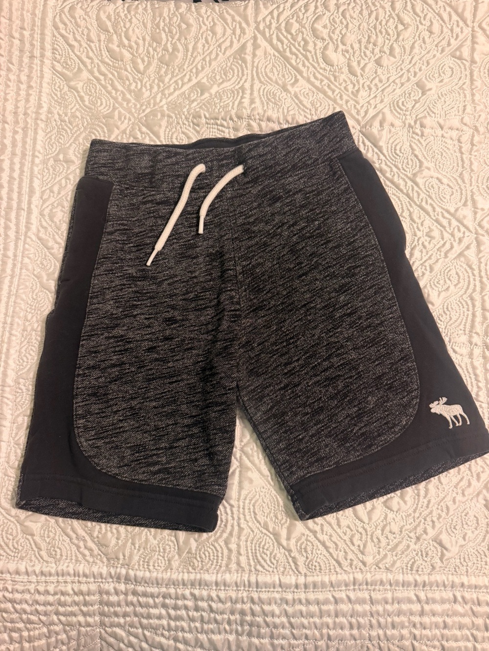 Kid’s Abercrombie & Fitch Heather Black Athletic Shorts with Drawstring